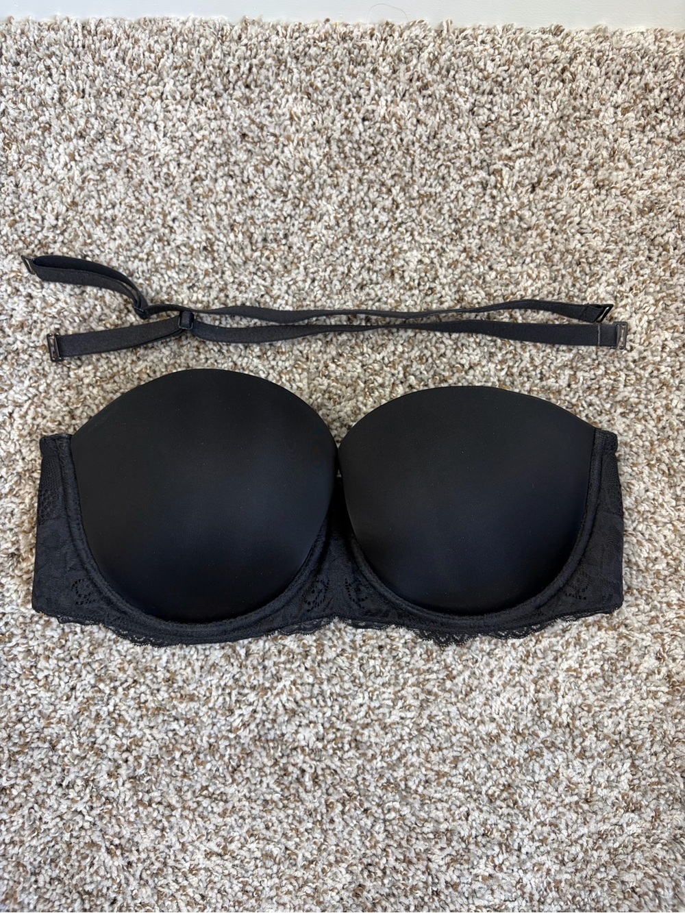 torrid Black Strapless Lace-Trim Convertible Bra